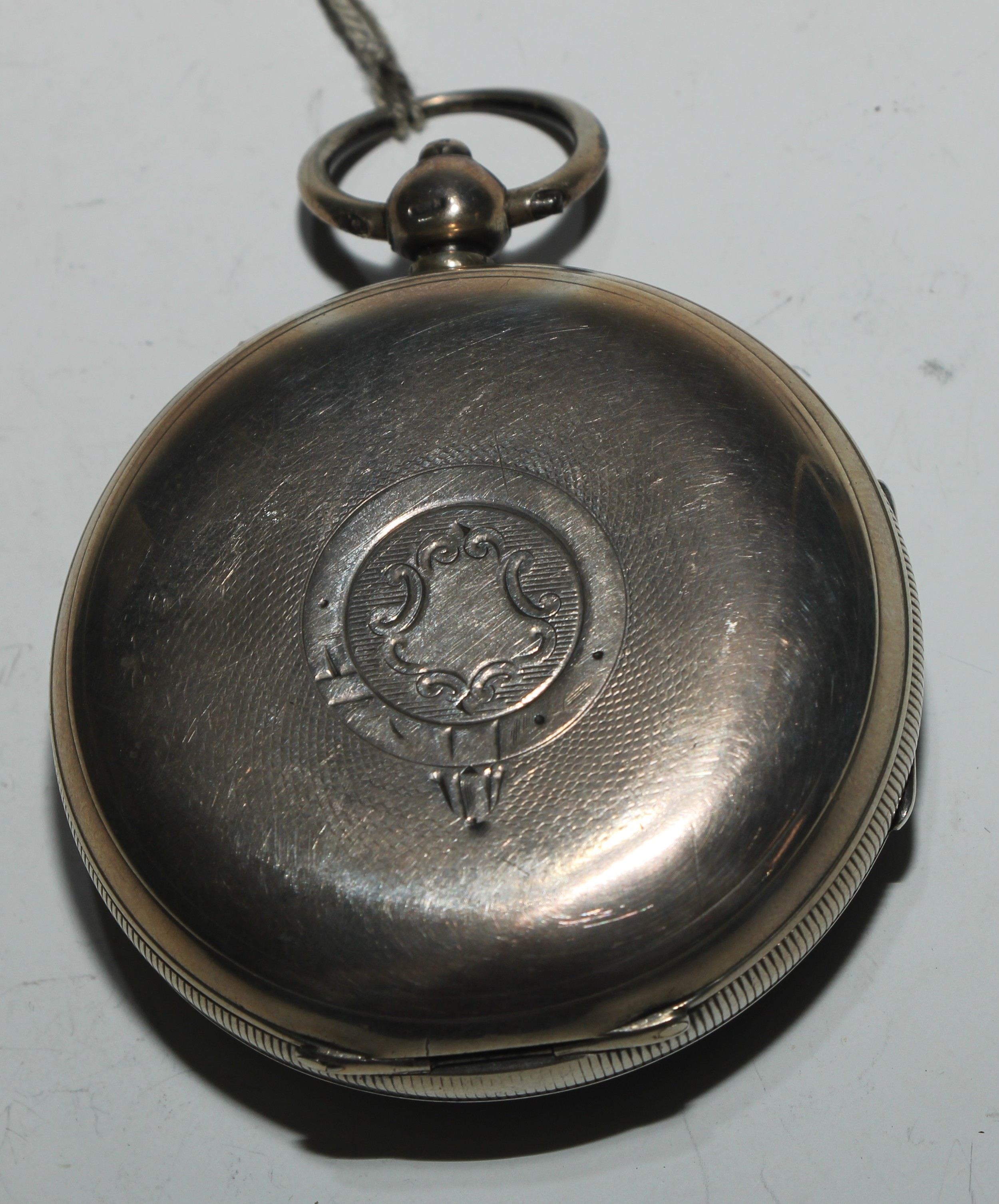 An Edwardian silver pocket watch, 5cm enamel dial inscribed English Lever by A Yewdall, Leeds, Roman - Image 4 of 7