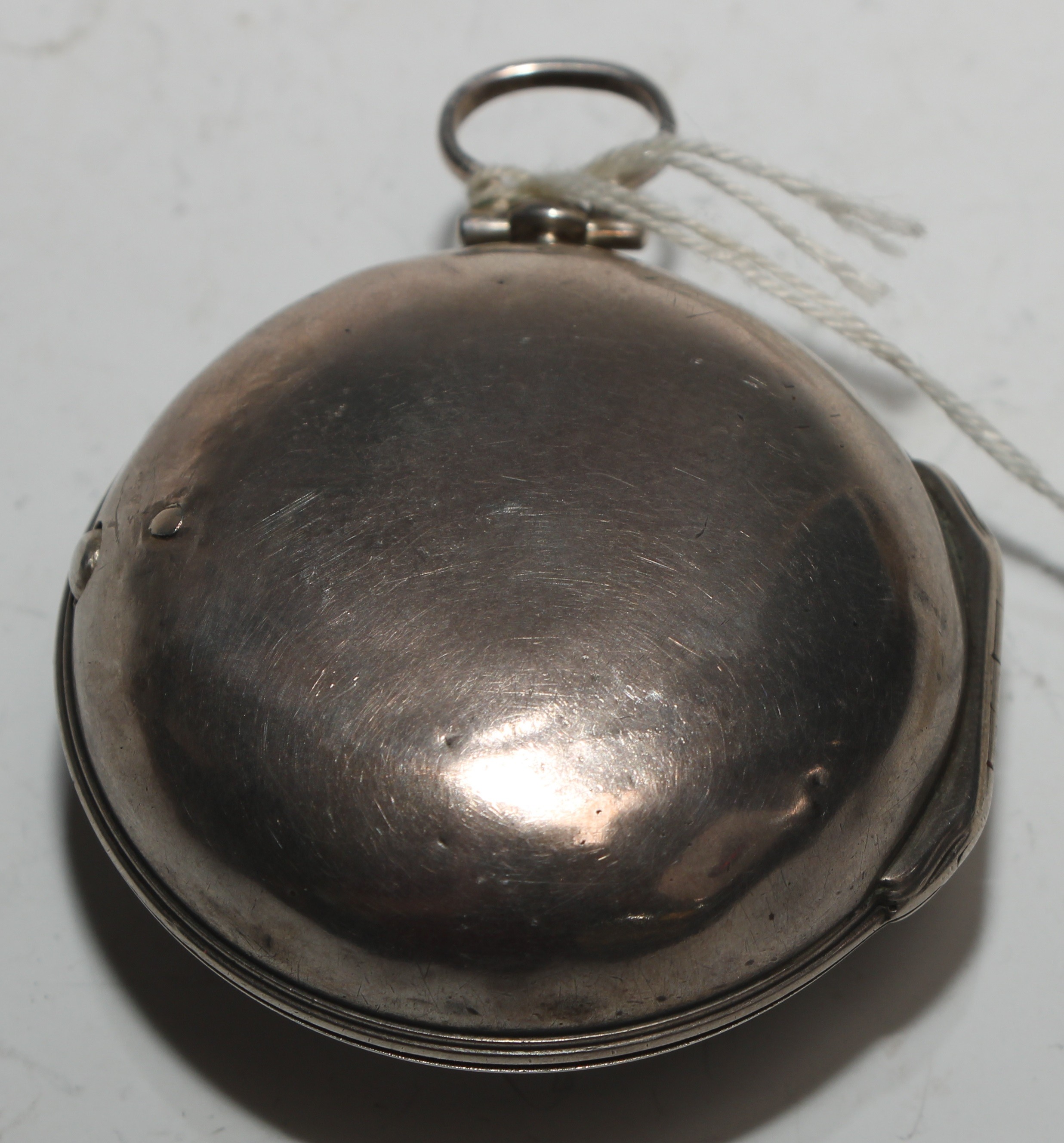 A George III silver pair cased pocket watch, by Giles Coates, Chedworth, 4cm dial signed and - Image 3 of 6