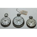 A William IV silver pair cased pocket watch, by Thomas Gilbert, Rugeley, 4.5cm doctor's dial