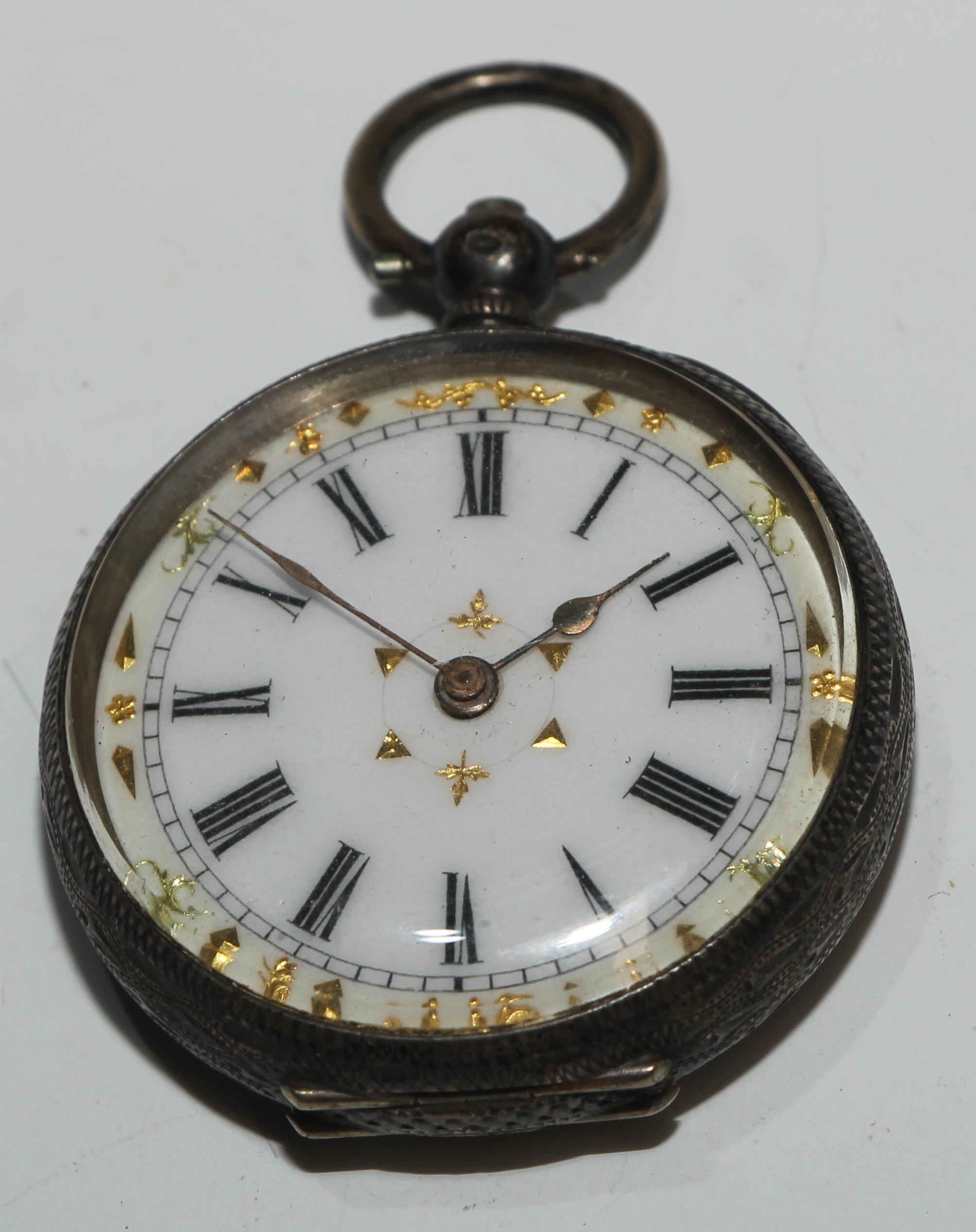 A 19th century Swiss open faced pocket watch, retailed by Fattorini & Sons, Bradford, 7cm over loop, - Image 4 of 6