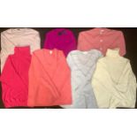 Textiles - ladies cashmere jumpers, including Johnstones, Pringle, The White Company, Paul Costello,
