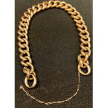 A 9ct gold hollow curb link bracelet, 20cm long, 11.4g.