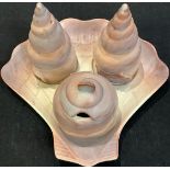 A Carlton Ware shell cruet set, in shades of pink