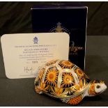 A Royal Crown Derby paperweight, Madagascan Tortoise, Endangered Species, Sinclairs exclusive,