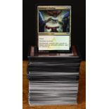 Magic The Gathering (MTG) trading cards, common cards, black expansion symbols, some foil cards