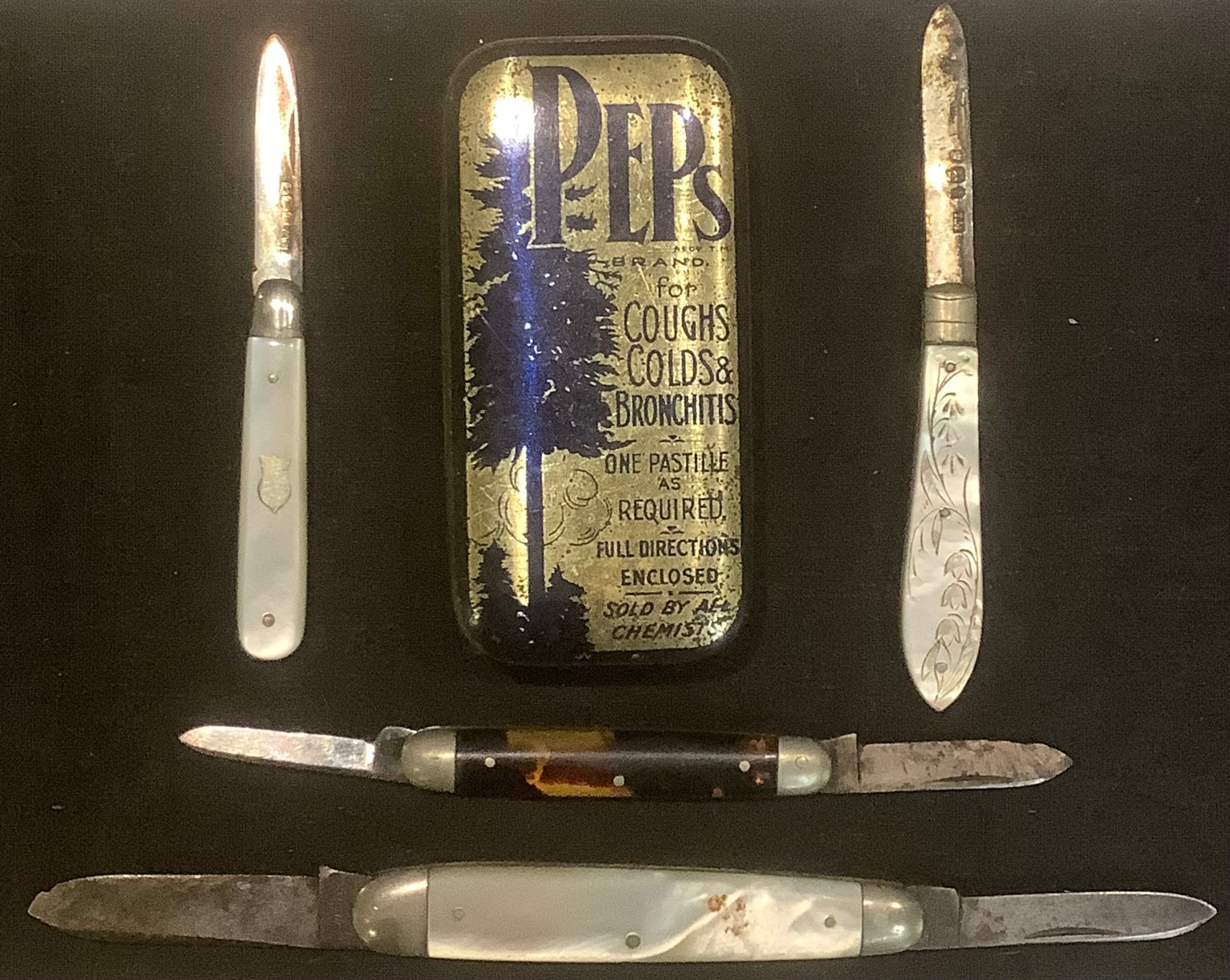 A Victorian silver and mother-of-pearl fruit knife, Sheffield 1896; another, George V, Sheffield