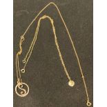 A 9ct gold St Christopher pendant; a 9ct gold pendant and chain, 3.8g (2)