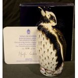 A Royal Crown Derby paperweight, Galapagos Penguin, Endangered Species, Sinclairs exclusive, gold