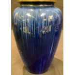 A Bourne Denby Danesby Ware Electric Blue ovoid vase, 26cm, printed marks in black, c,1925