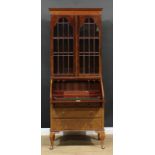 An early 20th century mahogany bureau bookcase, 205cm high, 81.5cm wide, 50cm deep