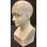 A Phrenology bust, 27cm