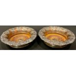 A pair of George/William IV Old Sheffield Plate wine coasters, 18cm diam