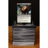 Magic The Gathering (MTG) trading cards, common cards, black expansion symbol, some foil cards