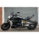 A 2017 Ducati X Diavel S 1262CC motorcycle, in black, petrol, registration EK17ZFX, odometer reading