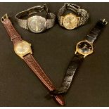 Wristwatches - four vintage day/date wristwatches, Carex, Ingersoll, Sekonda and Rotary