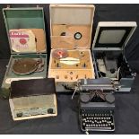 Vintage Technology - a Decca Model T record player; a Brenell reel-to- reel tape recorder; a Royal