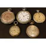 A Reflect Suisse pocket watch, Arabic numerals, subsidiary seconds dial; other pocket watches (5)
