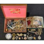 Costume Jewellery - various including bangles, necklaces, brooches, etc; others, pill boxes, etc