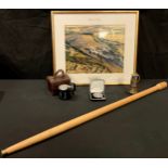 Manton Colliery - an air flow meter, cased; a souvenir medallion, boxed; an aerial photograph; a