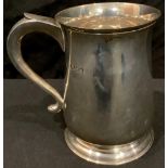 A George VI silver mug, scroll handle, presented to "Alec Page From The Somerset CBA Tourists,
