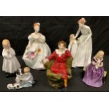 A Royal Doulton figure group, Just For You; others, Marilyn, Affection, Bedtime, Best Friends; a Reg