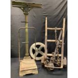 Cast iron weighing scales, W&T. Avery Ltd, Birmingham, P2613, 122.5cm high, 59cm wide, 60cm deep;