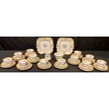 A George Jones Crescent China tea set, comprising a pair of bread and butter plates, milk and sugar,