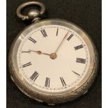 A 19th century fine silver fob watch, c.1890