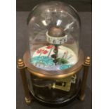 A novelty automaton clock, as fish in an aquarium, 15cm high