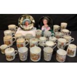 Royalty Interest - a collection of commemorative mugs and beakers including two 1837 - 1897 Queen