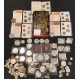 Coins & Tokens - Victorian and later, pennies, crowns, silver three penny pieces , decimal sets