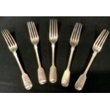 Silver - a set of four Victorian silver forks, Chawner & Co (George William Adams), London 1958;
