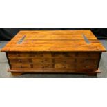 A Laura Ashley, Garret model, walnut 12 drawer coffee table / chest, 118cm wide x 66cm x 40.5cm