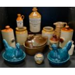 A Scholfields Colman's Mustard stoneware pottery mustard pot; 1950s Lancashire botanical brewery