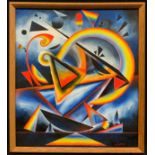 Samson, Abstract composition 'Orchestra of colour and form', signed, oil on board, 34.5cm x 30.5cm.