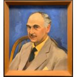 Bert Broomhead, Portrait of a gentleman, signed, oil on canvas, 51cm x 46cm.