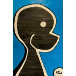 Matthew Rutherford (Art From A Locked-In Mind) Boy Blue signed, acrylic on canvas, 150cm x 100cm.