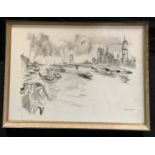 Oscar Kokoschka (Austrian 1886-1980) Port of London, signed and numbered lithograph, 61/75, 63cm x