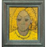 Andre Roder (bn. 1933), Portrait of an African woman, signed, oil on board, 40cm x 35.5cm.