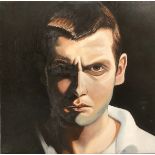 Ed Sellman (contemporary) Portrait of a Man signed to verso, oil on canvas, 60cm x 60cm