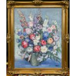 Paivio Westerlund Knighton (active 1968 - 1986), A Gardener's Bounty, Summer Flowers, signed with