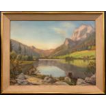 Anso Weise, Lake Hintersee, signed, oil on canvas, 50.5cm x 66cm.