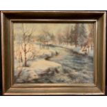 Ekstrand (Swedish school), Tillhor Pedro Ahlmark, Winter in Sweden, signed, dated 1937, oil on