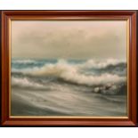 C. Barrett, Coastal Squall Cresting Waves, signed, oil on canvas, 50cm x 61cm.