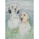 P.G. Yardley (late 20th century) Double-Canine Portrait, Mitch and Oscar signed, titled, and dated
