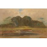 Philip Osment (1861 - 1947) The Highlands signed and dated 91 in sgraffito, oil on canvas, 61cm x