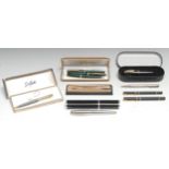 Pens - a Zoom Tombow; a Waterman fountain pen and ballpoint pen; a Reform fountain pen with 14ct