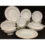 A Royal Worcester Gold Chantilly pattern dinner service, for eight, comprising dinner plates,