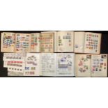 Stamps - seven albums, all world A - Z, no GB, 1000's stamps, a good sorter