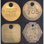 Coal Mining interest: a group of four Colliery Pit Checks, three for Langwith Colliery North